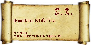 Dumitru Klára névjegykártya